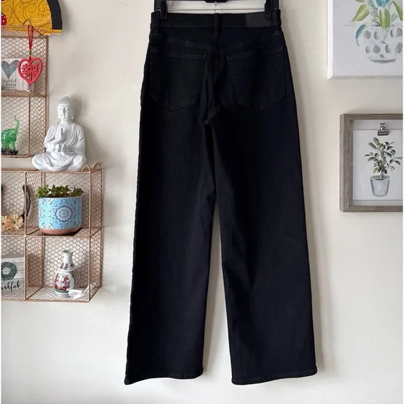 Madewell The Perfect Vintage Wide-Leg Jean Black Rinse Wash Super Stretch Sz 27 - Picture 3 of 13